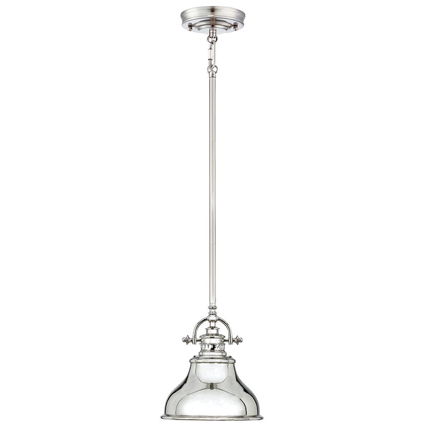 Elstead Lighting Emery 1 Light Dome Ceiling Mini Pendant Silver, E27