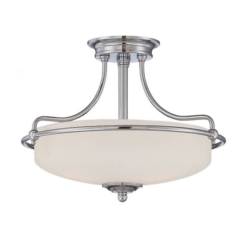 Elstead Lighting Griffin 3 Light Semi Flush Ceiling Light Polished Chrome, E27