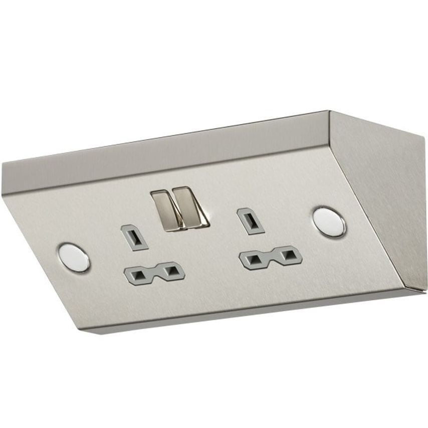 Knightsbridge Knightsbridge 13A 2G Mounting Dp Switched Socket - Stainless Steel