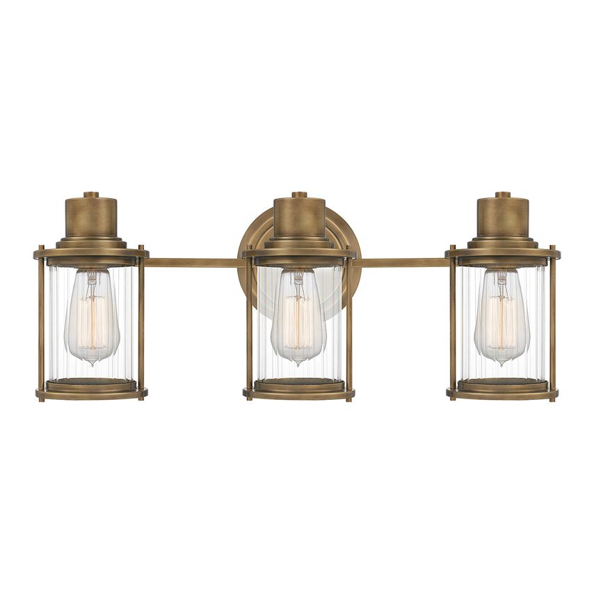 Elstead Lighting Quoizel Riggs Wall Lamp Weathered Brass, IP44 - QZ-RIGGS3-BATH-