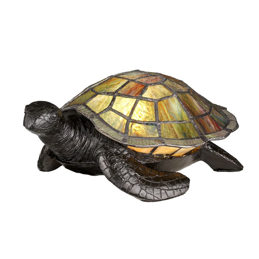 Elstead Lighting Sawback Tiffany Lamp, Vintage Bronze, G9