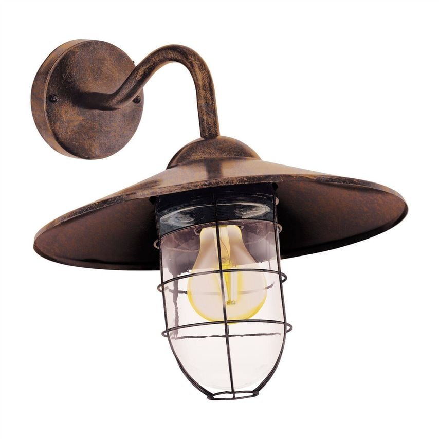 Eglo Lighting Melgoa 1 Light Outdoor Wall Downlight Antique Copper IP44, E27 - U