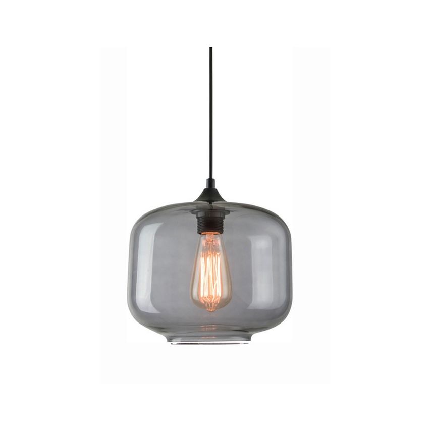Larissa Kicevo Dome Ceiling Pendant 1 Light Glass Smoked Grey