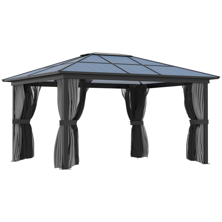 Aluminium Hardtop Gazebo Canopies with Polycarbonate Roof and Sidewalls