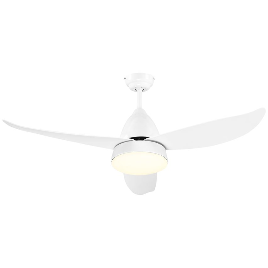 Ceiling Fan w/Light, Reversible Airflow, 3 Blades, Mount Lighting Fan, White
