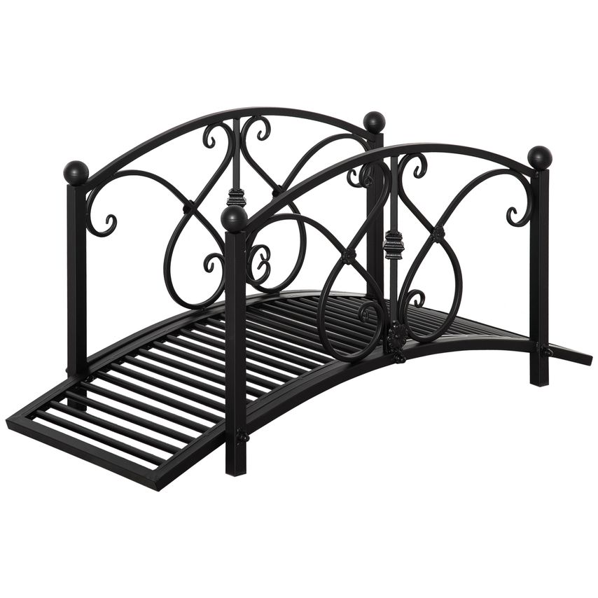 Decorative Garden Bridge Classic Footbridge W/Safety Rails for Creek Stream