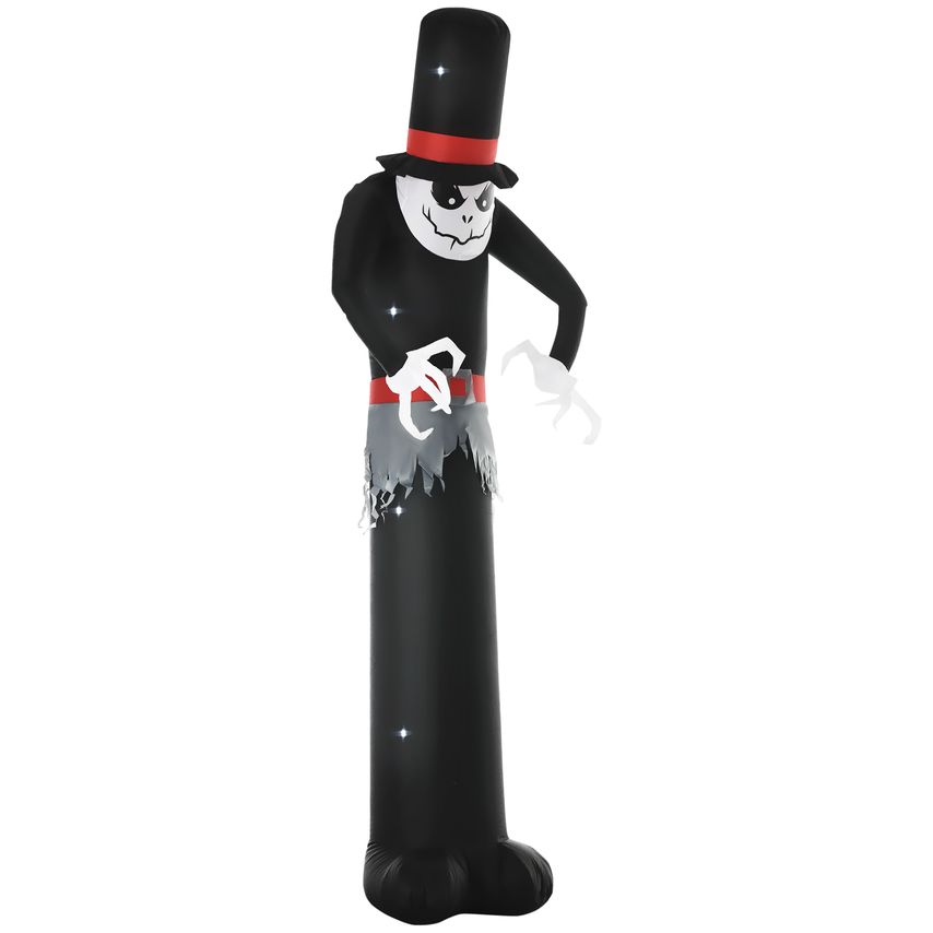 10ft Inflatable Halloween Skinny Ghost Blow-Up Outdoor Display w/LED Lights