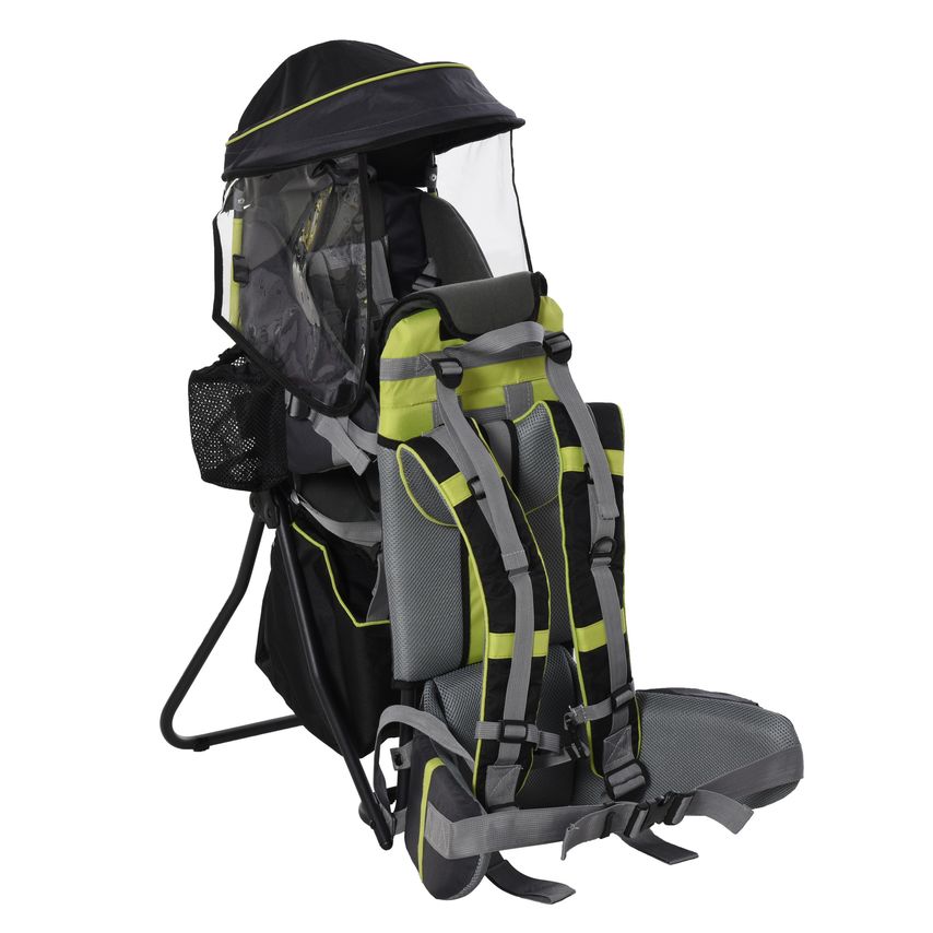 Baby Backpack Carrier for Hiking with Ergonomic Hip Seat Detachable Black