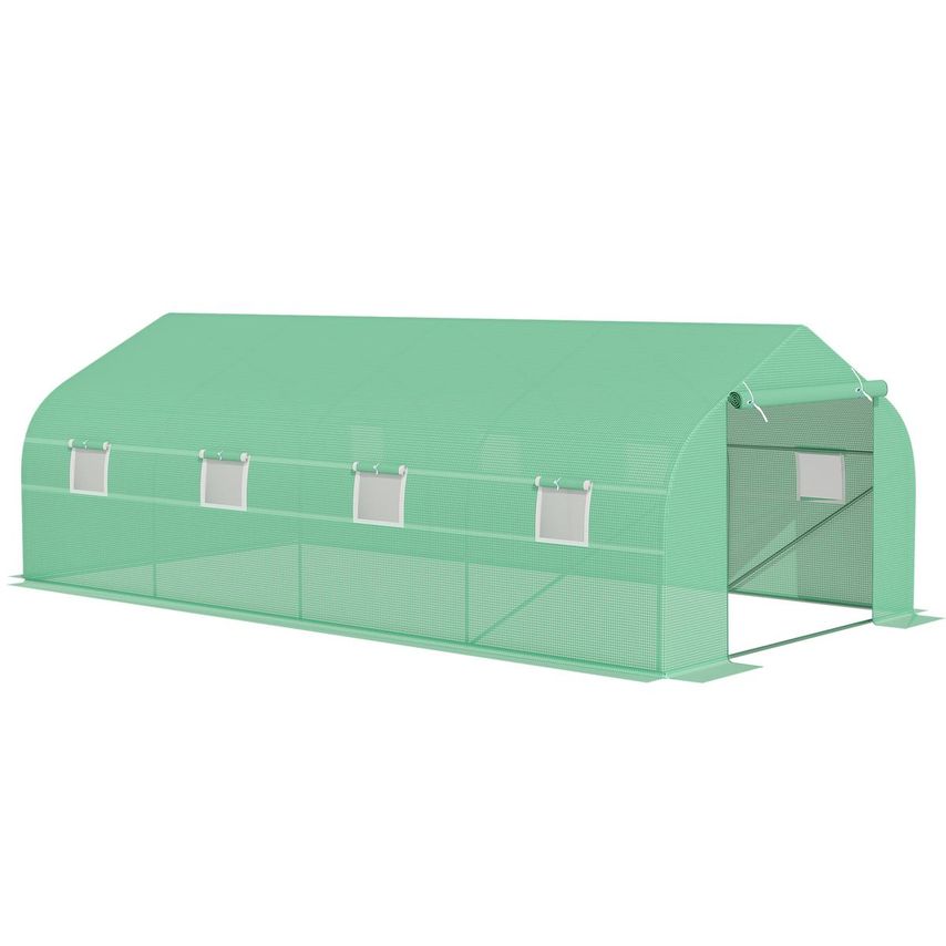 Walk-In Polytunnel Garden Greenhouse Heat Shed with Windows