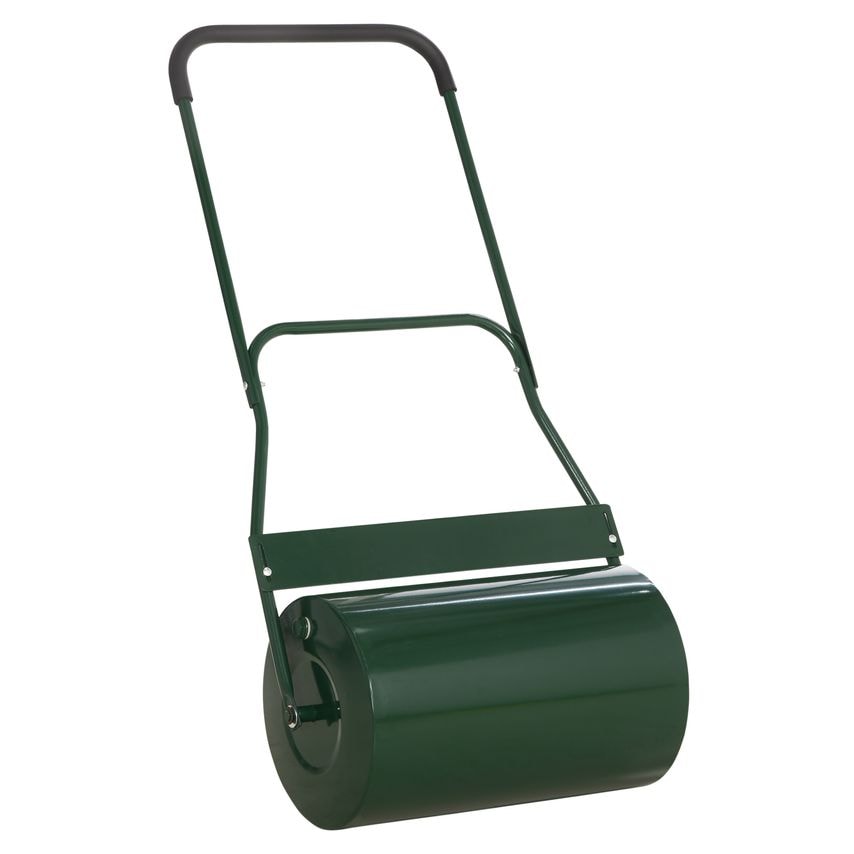 Lawn Roller Grass Ground Garden Push/Tow Landscaping Erasing Sod Steel Green