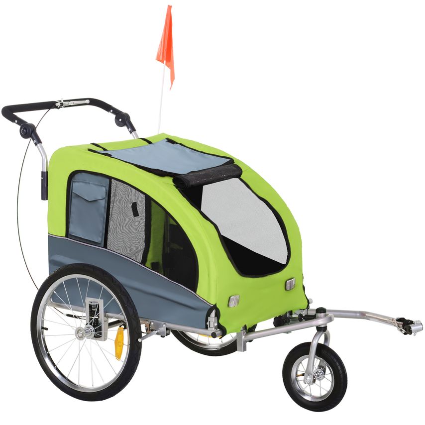 Dog Bike Trailer 3 Wheel Pet Bicycle Carrier Water Resistant w/Handlebar Mesh