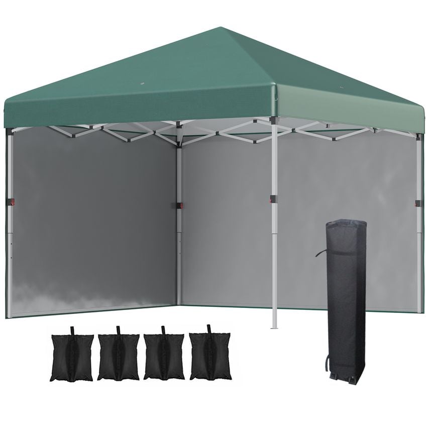 3 X 3 Pop Up Gazebo Event Shelter with 2 Sidewalls and Weight Bags