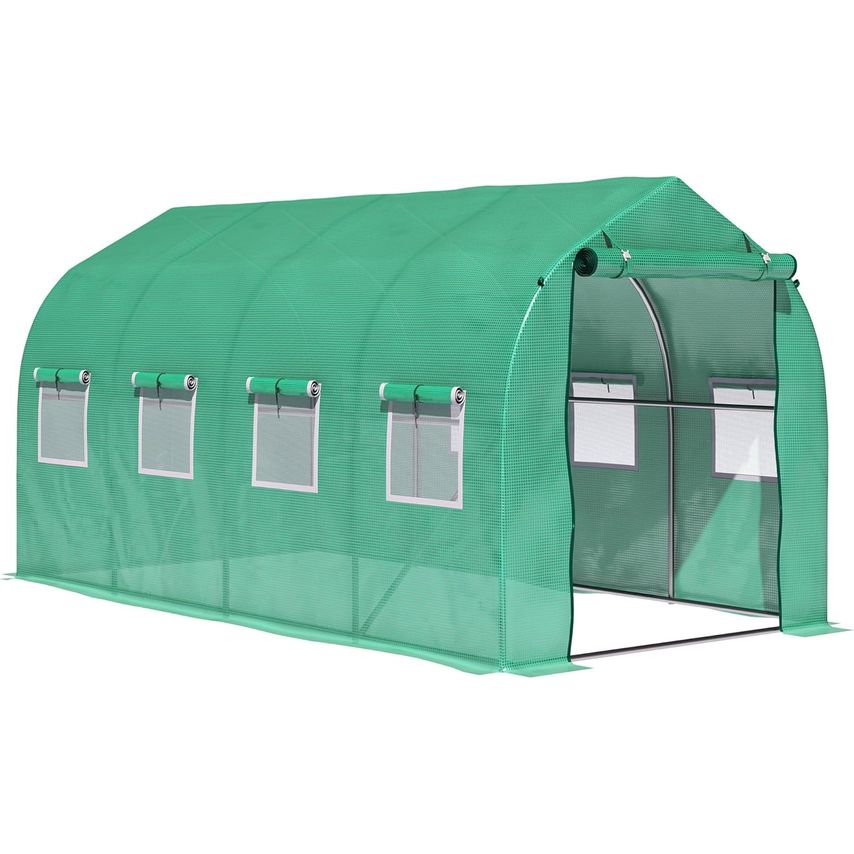 Walk-In Polytunnel Garden Greenhouse Heat Shed with Windows