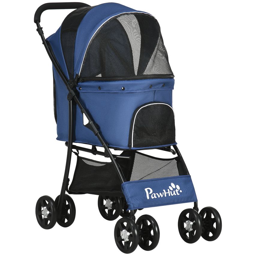 Foldable Pet Strollers with Large Carriage and Universal Wheels