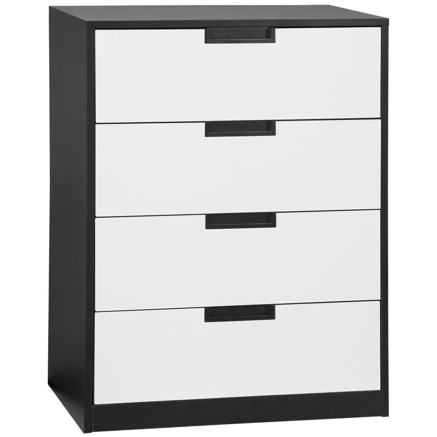 HOMCOM Chest of Drawers 4 Drawers Cabinet Organiser Unit with Handles for Bedroo