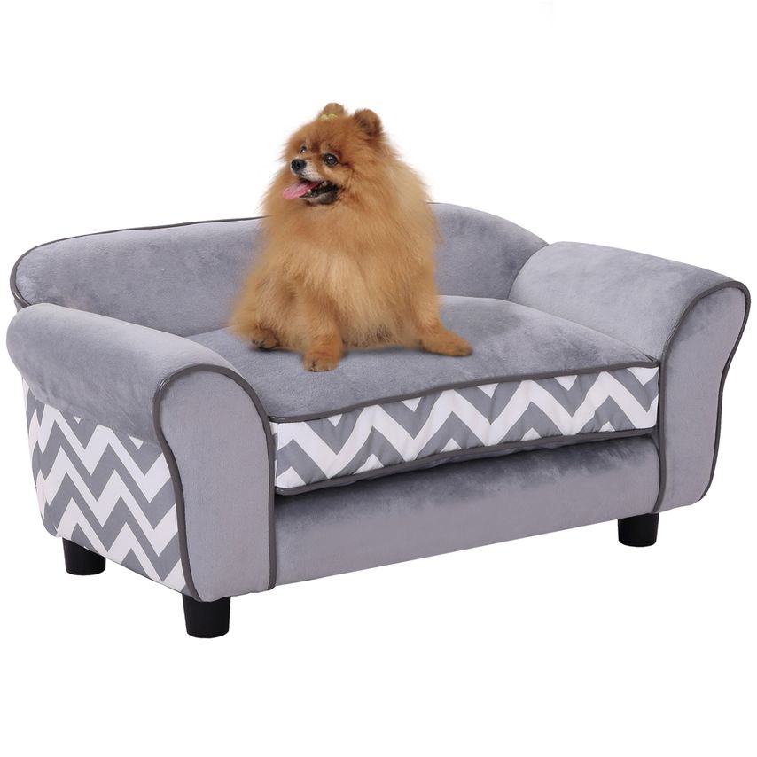Pet Lounge Sofa Bed for Xs-Sized Dogs with Soft Cushion - Grey