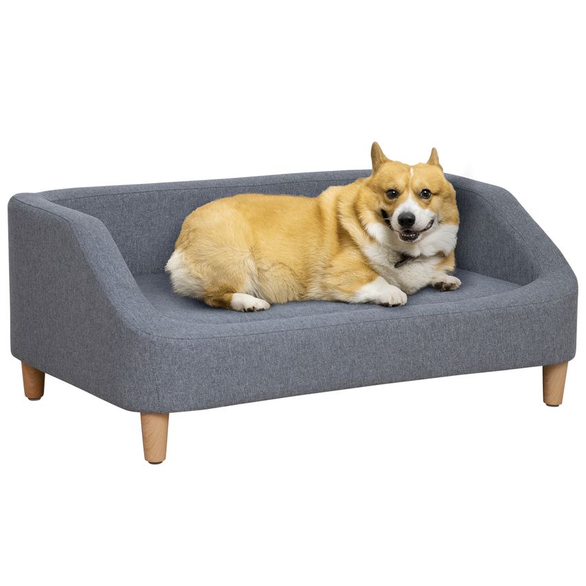 Dog Sofa Cat Couch W/Removable Washable Cover, for Small Medium Large Dogs Grey