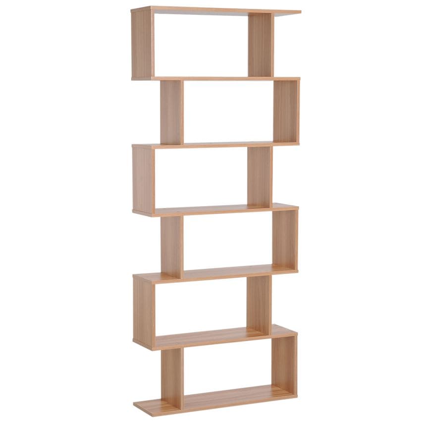 HOMCOM 6-Tier Storage Shelf Modern S-Shape Design Stand Unit Storage Display Map
