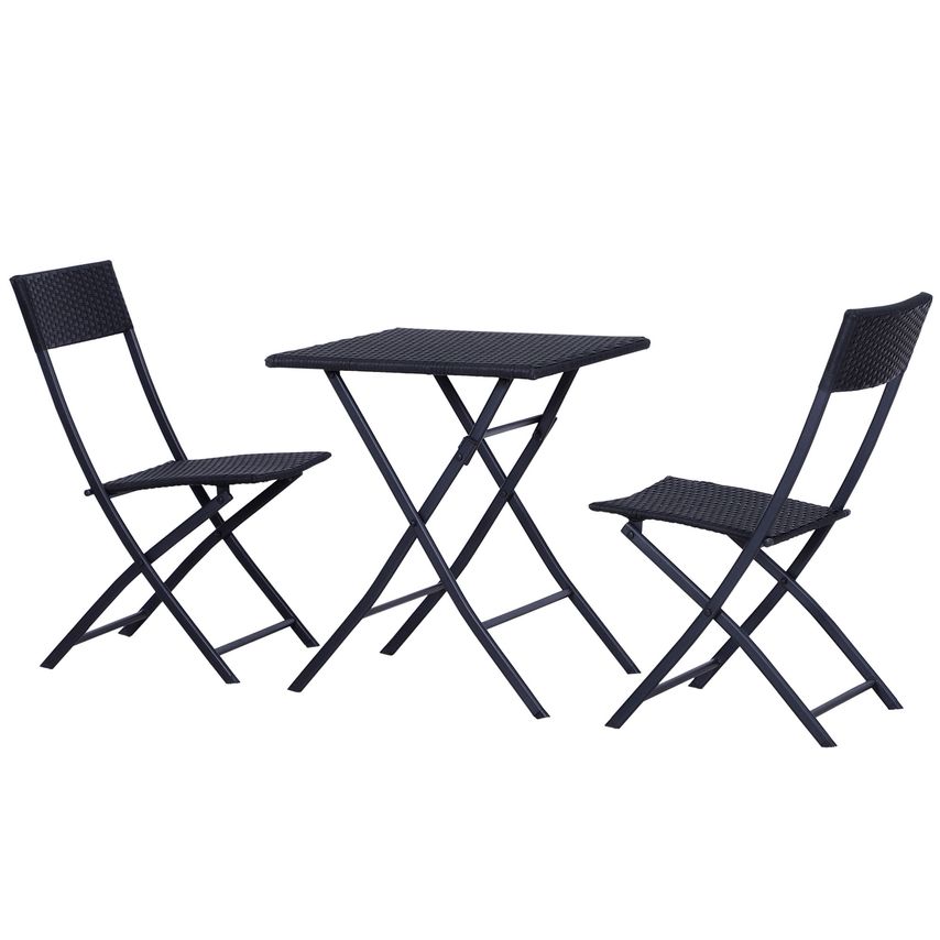 Rattan Bistro Set Outdoor Garden Patio Coffee Table & Chair Set