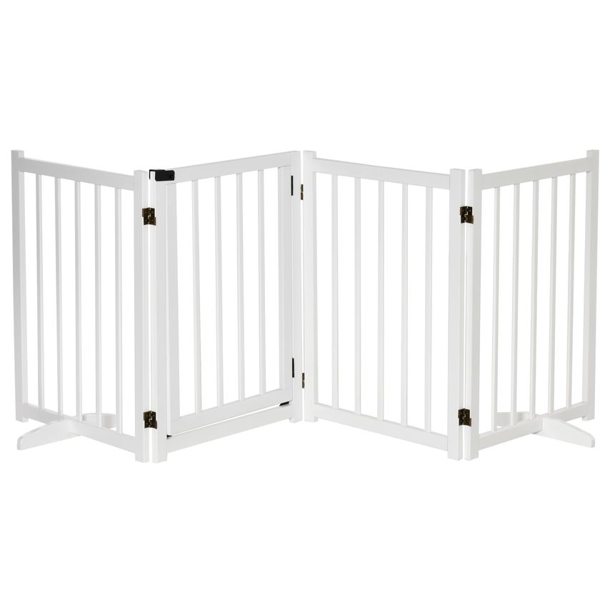Wooden Foldable Dog Safety Barriers with 4 Panels for Small and Medium Dogs