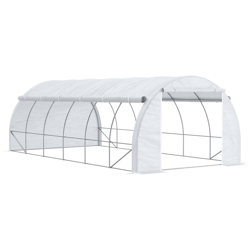 Polytunnel Greenhouse Pollytunnel Tent with Steel Frame