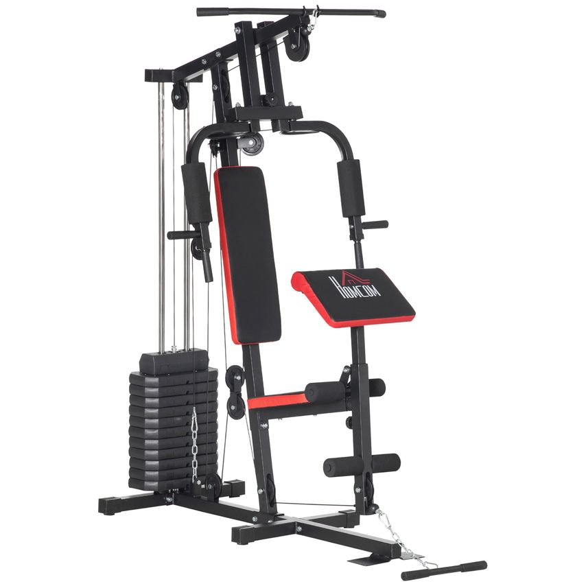 HOMCOM Multi Home Gym Machine with 66kg Weight Stack for Workout Strength Traini