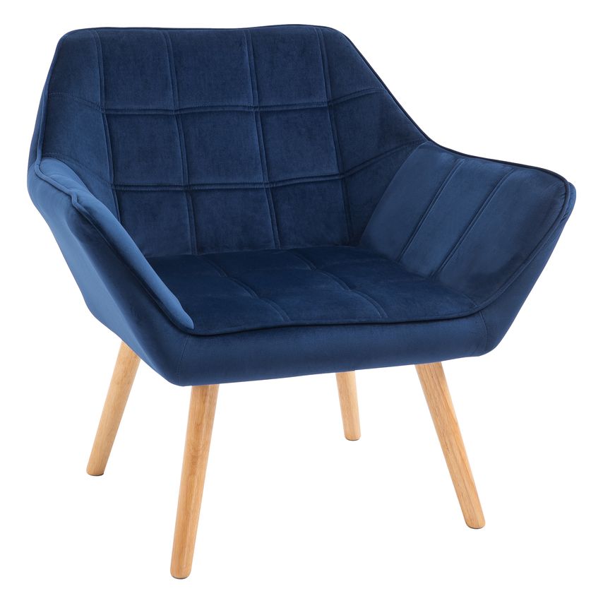 HOMCOM Luxe Velvet-Feel Accent Chair W/Wide Arms Slanted Back Padding Wood Legs