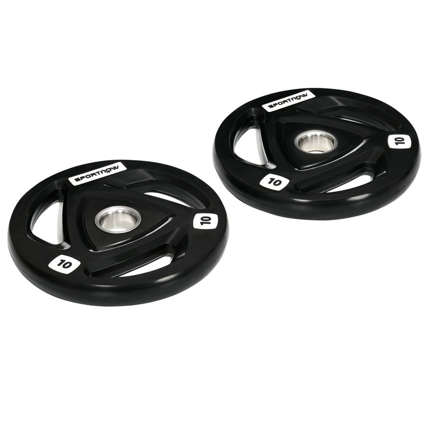 SPORTNOW Olympic Weight Plates, Tri-Grip Barbell Weights Set with 2'' HolesA91-2