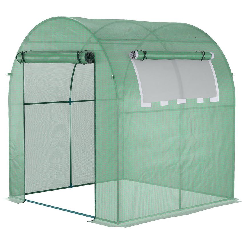 Polytunnel Greenhouses for Garden with Mesh Window and Steel Frame