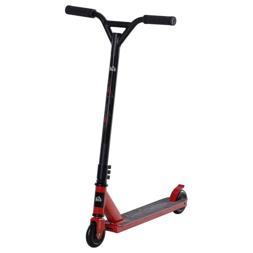 HOMCOM Teens Adult Street Stunt Kick Scooter for 14+ w/Rear 10cm Wheel&Brake - R