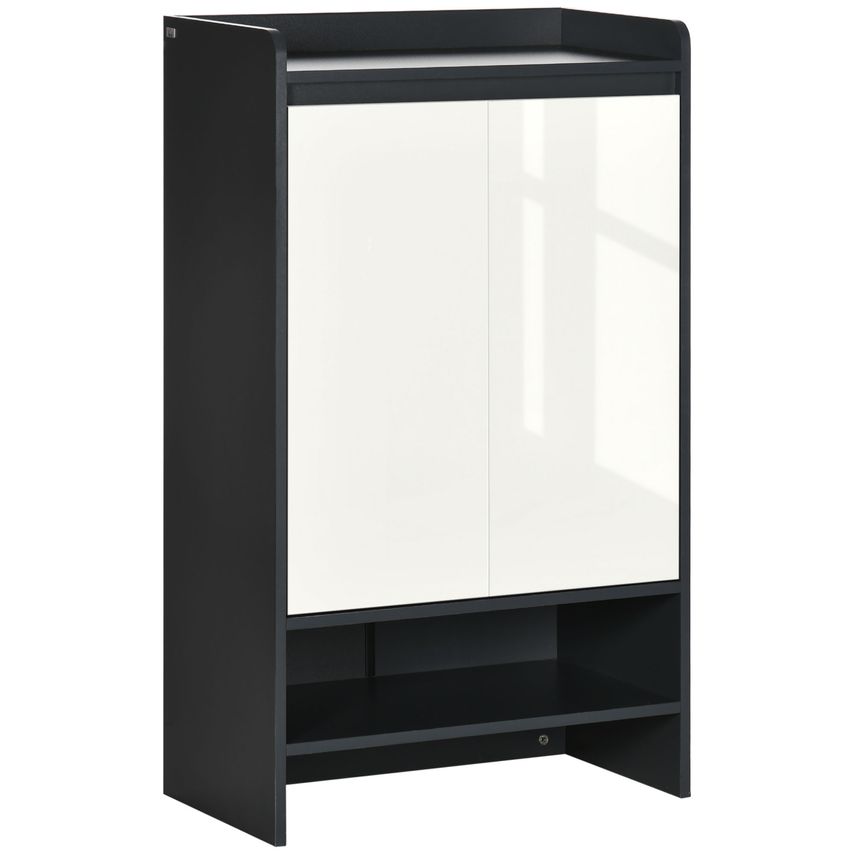 HOMCOM Modern Shoe Cupboard for Hallway with Open Compartment and Adjustable She