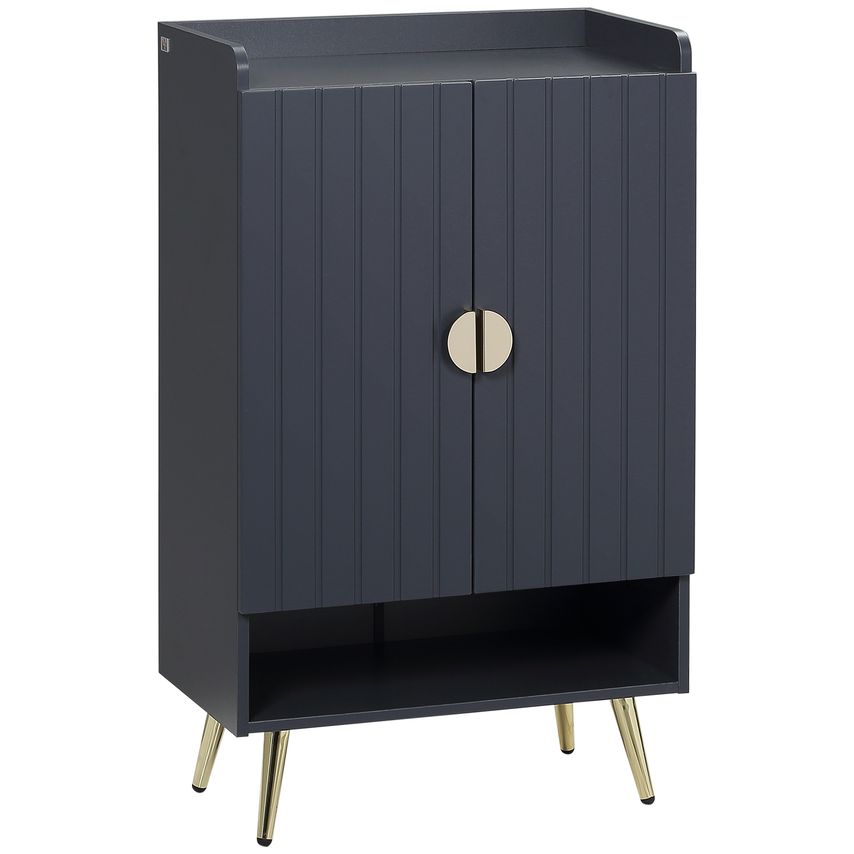 HOMCOM Modern Hallway Shoe Cupboard W/Open Compartment Adjustable Shelf for Entr