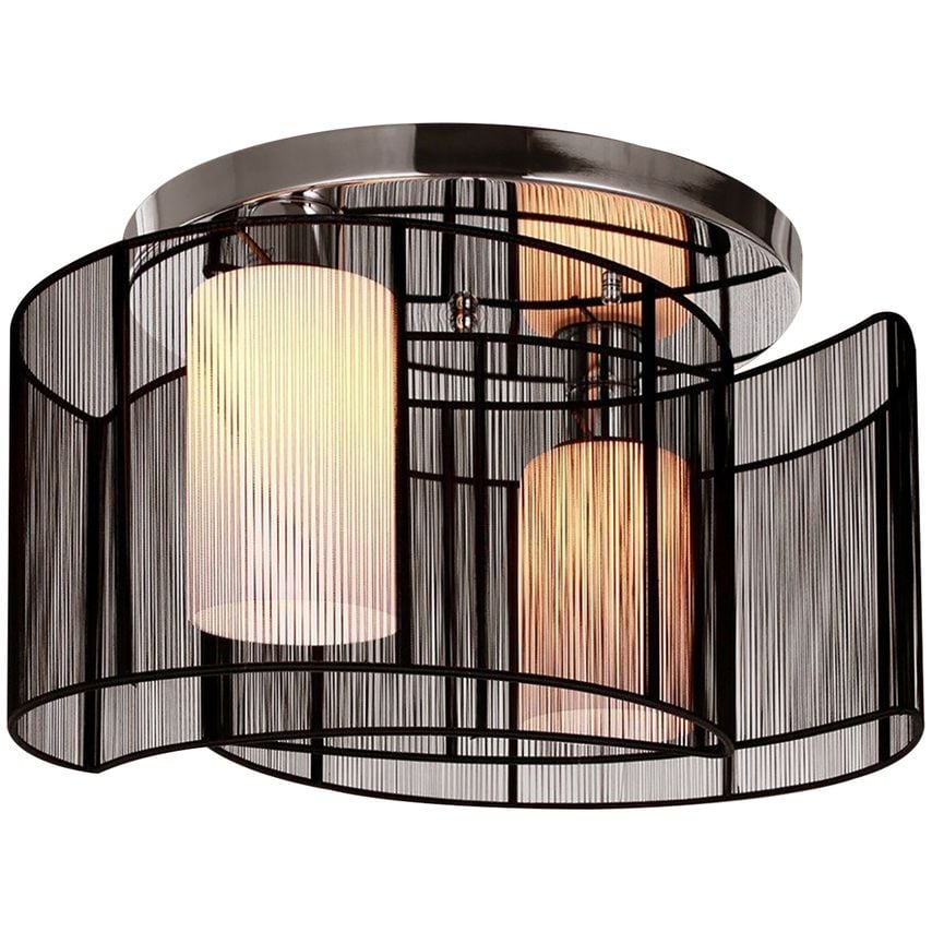 HOMCOM Modern Crystal Ceiling Light Flush Mount Pendant Lamp W/Crescent Shades B