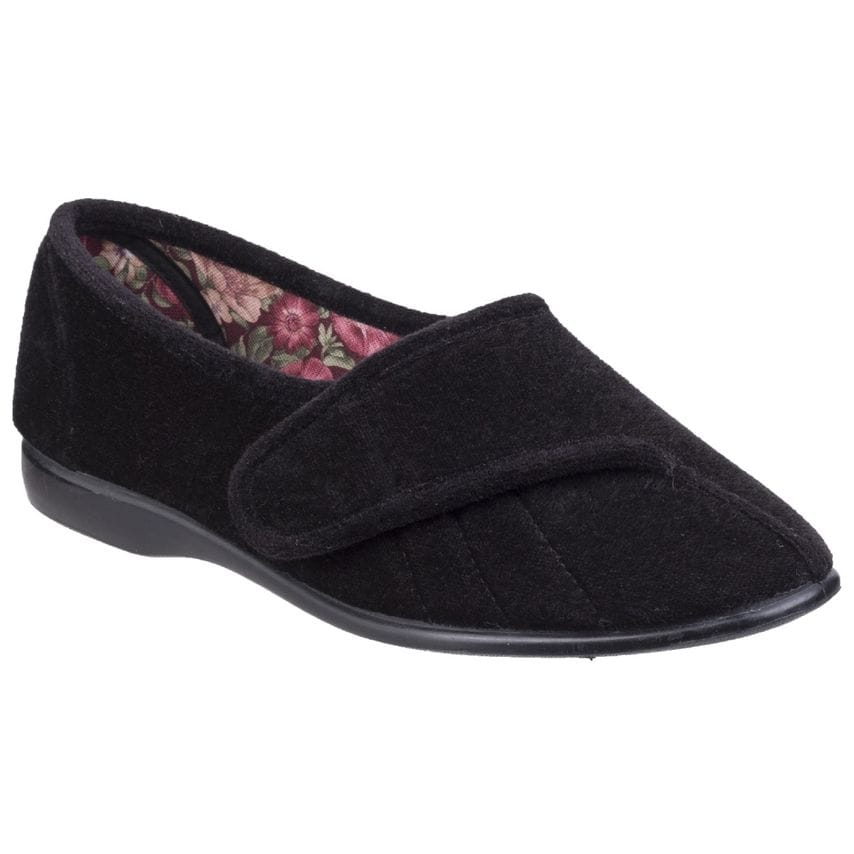 GBS Audrey Touch Fastening Slipper Female Black UK Size 2