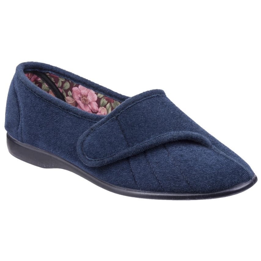 GBS Audrey Touch Fastening Slipper Female Navy UK Size 2