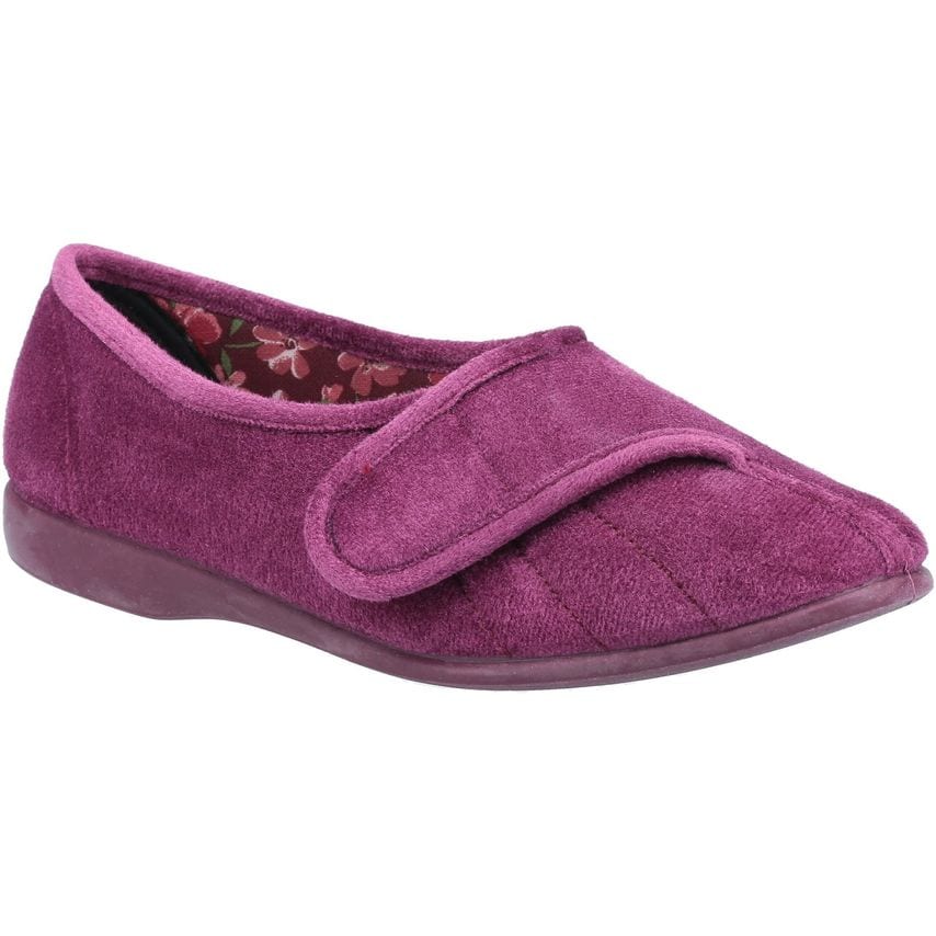 GBS Audrey Touch Fastening Slipper Female Heather UK Size 7