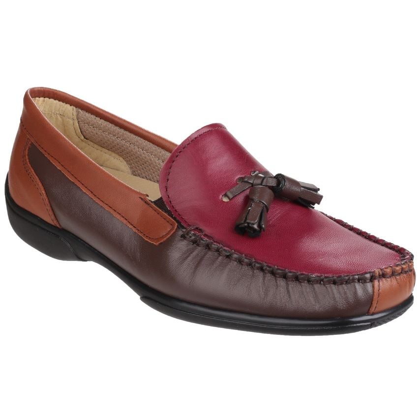 Cotswold Biddlestone Loafer Shoe Female Chestnut/Tan/Wine UK Size 6