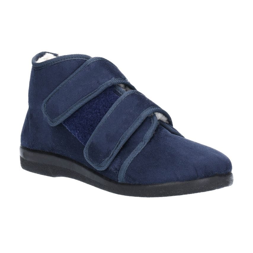 GBS Med Torbay Extra Wide Fit Slipper Unisex Navy UK Size 4