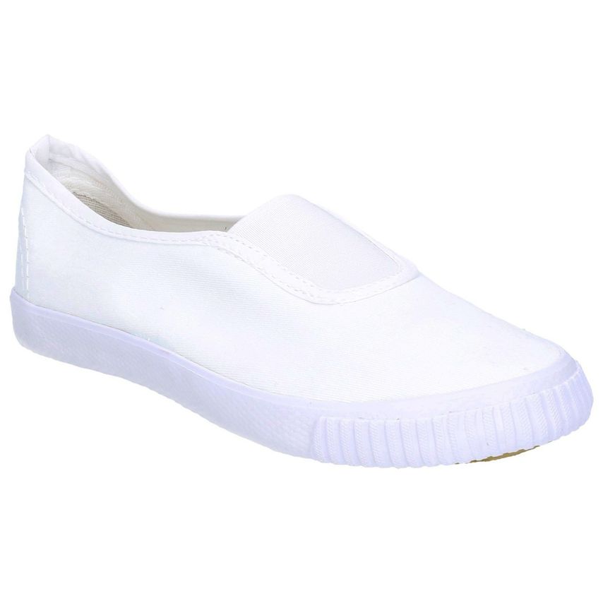 Gusset Plimsolls Male White UK Size 8