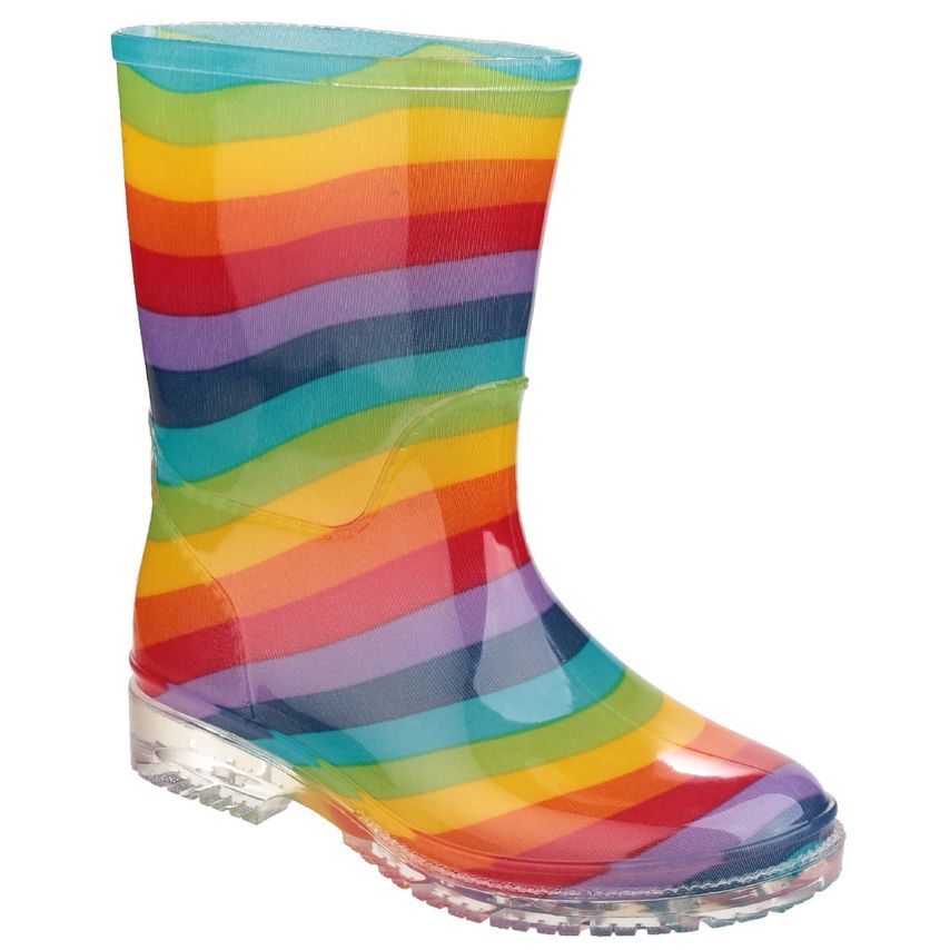 Cotswold PVC Jnr Wellington Female Rainbow UK Size 5