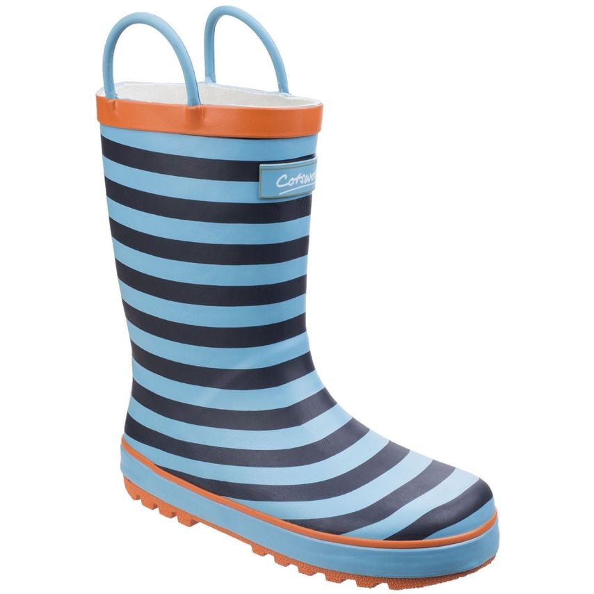 Cotswold Captain Stripy Wellies Unisex Blue UK Size 8