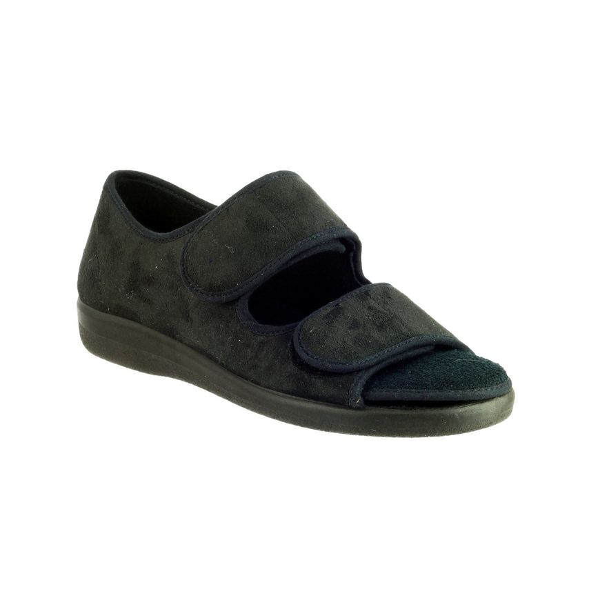 GBS Med Brompton Touch Fastening Slipper Unisex Black UK Size 10
