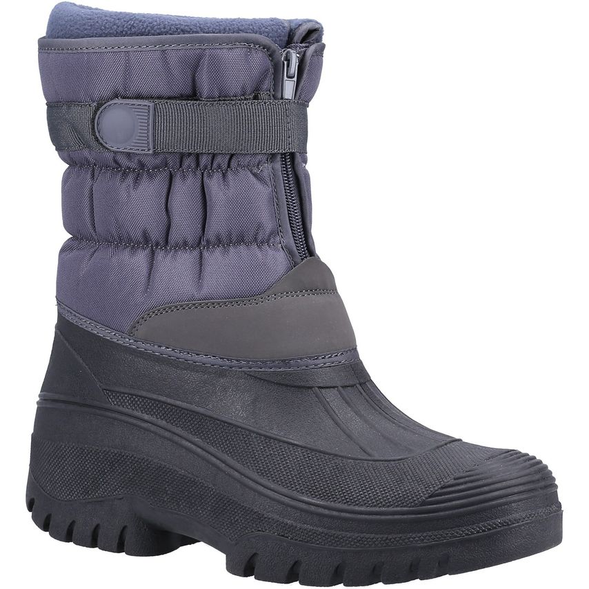 Cotswold Chase Touch Fastening and ZIP Up Winter Boot Female Grey UK Size 6.5
