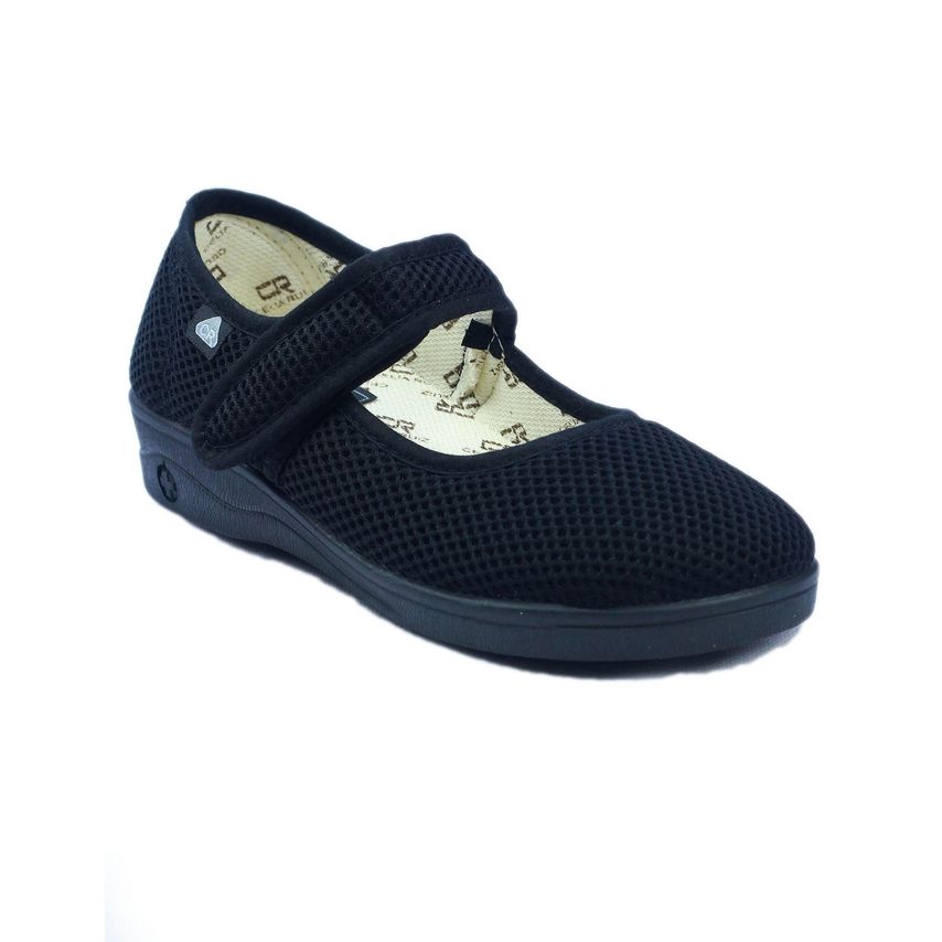 Celia Ruiz 204 Touch Fastening Slipper Wide Fit Female Black UK Size 8