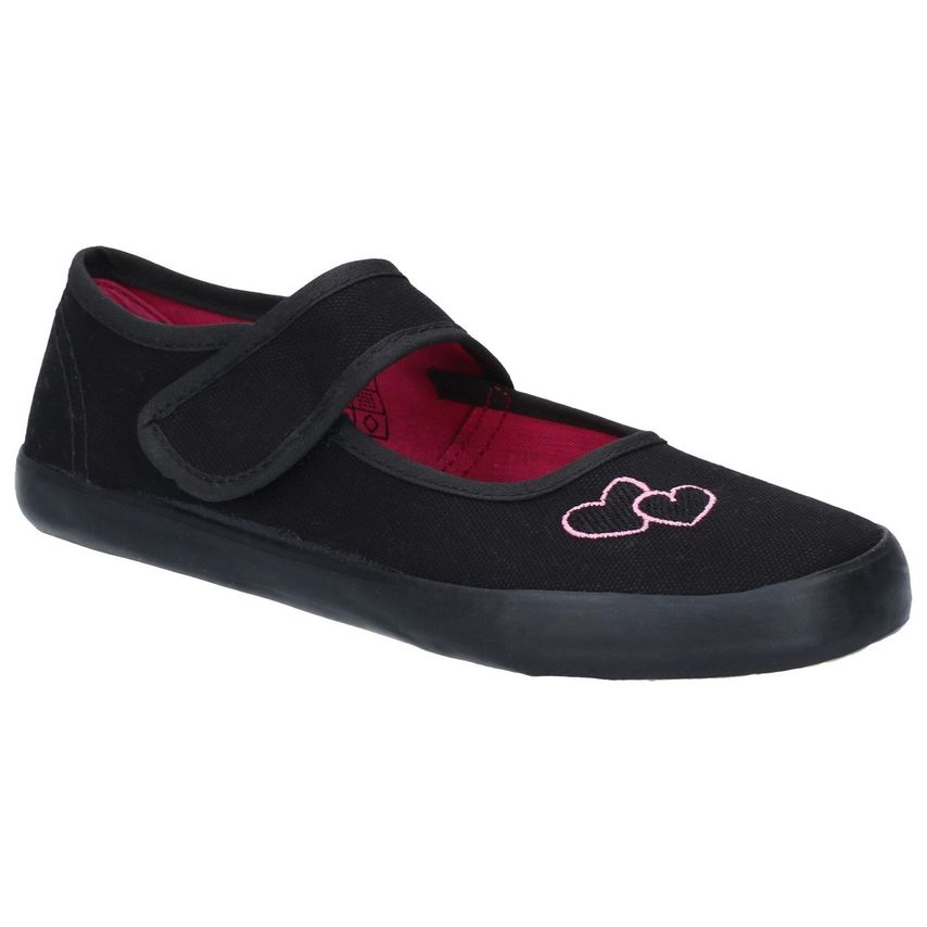 Mirak Bar Touch Fastening Plimsoll Female Black UK Size 5
