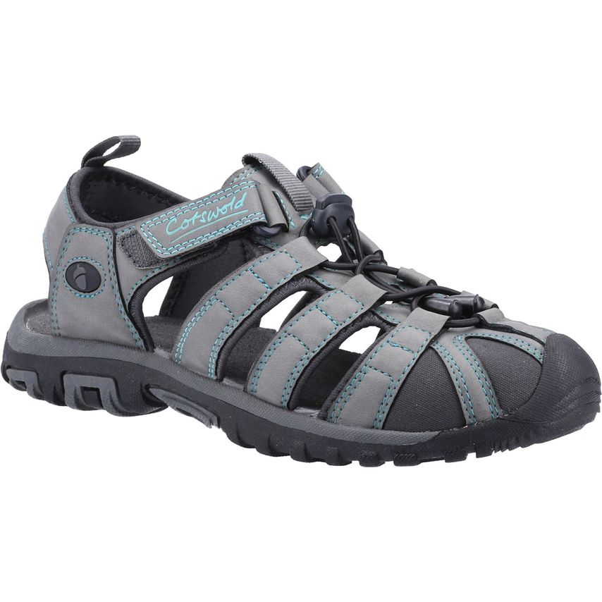 Cotswold Colesbourne Recycled Sandal Female Grey/Turquoise UK Size 3