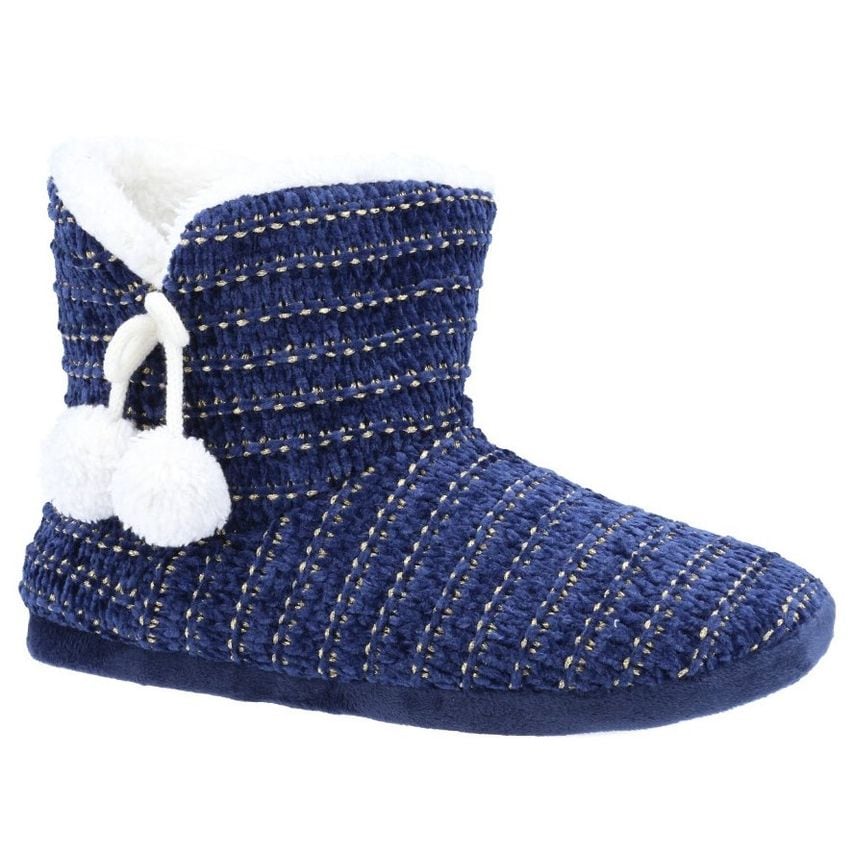 Divaz Saturn Knitted Bootie Slipper Navy EU Large