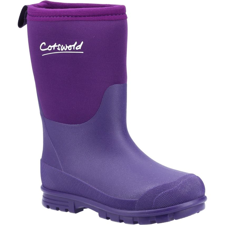 Cotswold Hilly Neoprene Childrens Wellington Boot Unisex Purple UK Size 9