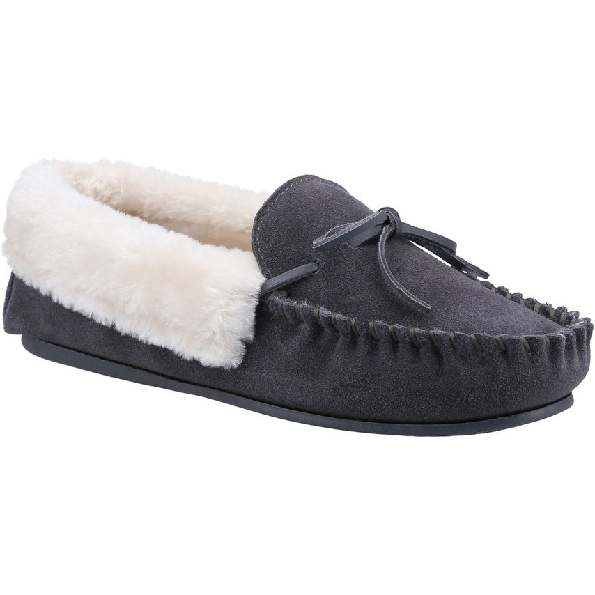Cotswold Sopworth Moccasin Slipper Female Grey UK Size 8