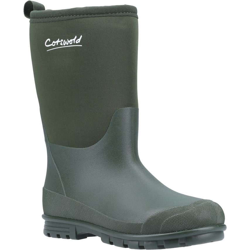 Cotswold Hilly Neoprene Childrens Wellington Boot Unisex Green UK Size 4